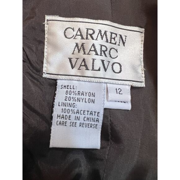 Carmen Marc Valvo Womens Beaded Cap Sleeve Dress Black Size 12 Stunning - Picture 5 of 6